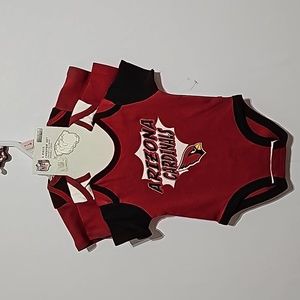 0-3m NFL AZ Cardinals 3 Piece Onesie Set